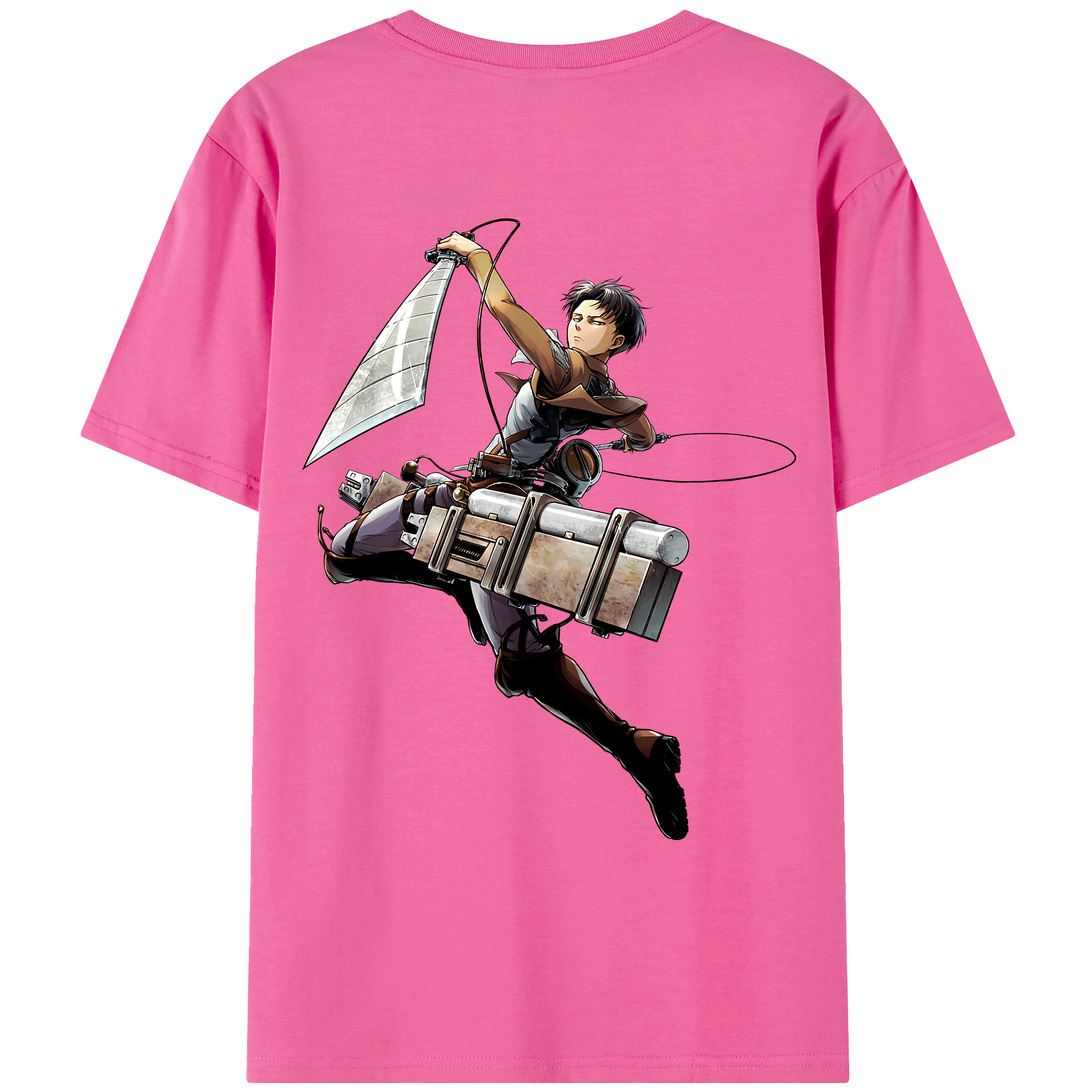 （画像用） 進撃の巨人 リヴァイ·アッカーマン Attack on Titan Levi Ackerman レディース半袖Tシャツ(バックプリント)